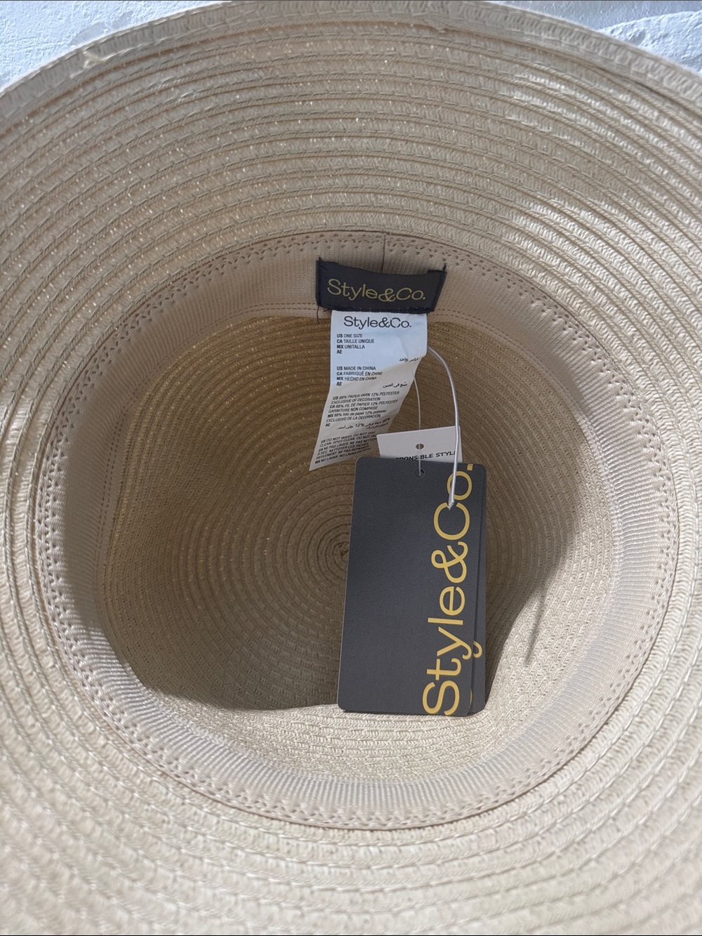 Classic Women's Straw Bucket Sun Hat - Beige - Picture 4 of 4